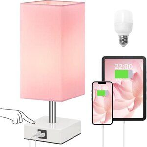 Touch Control Table Lamp with 2 USB Charging Ports, 3 Way Touch Lamps